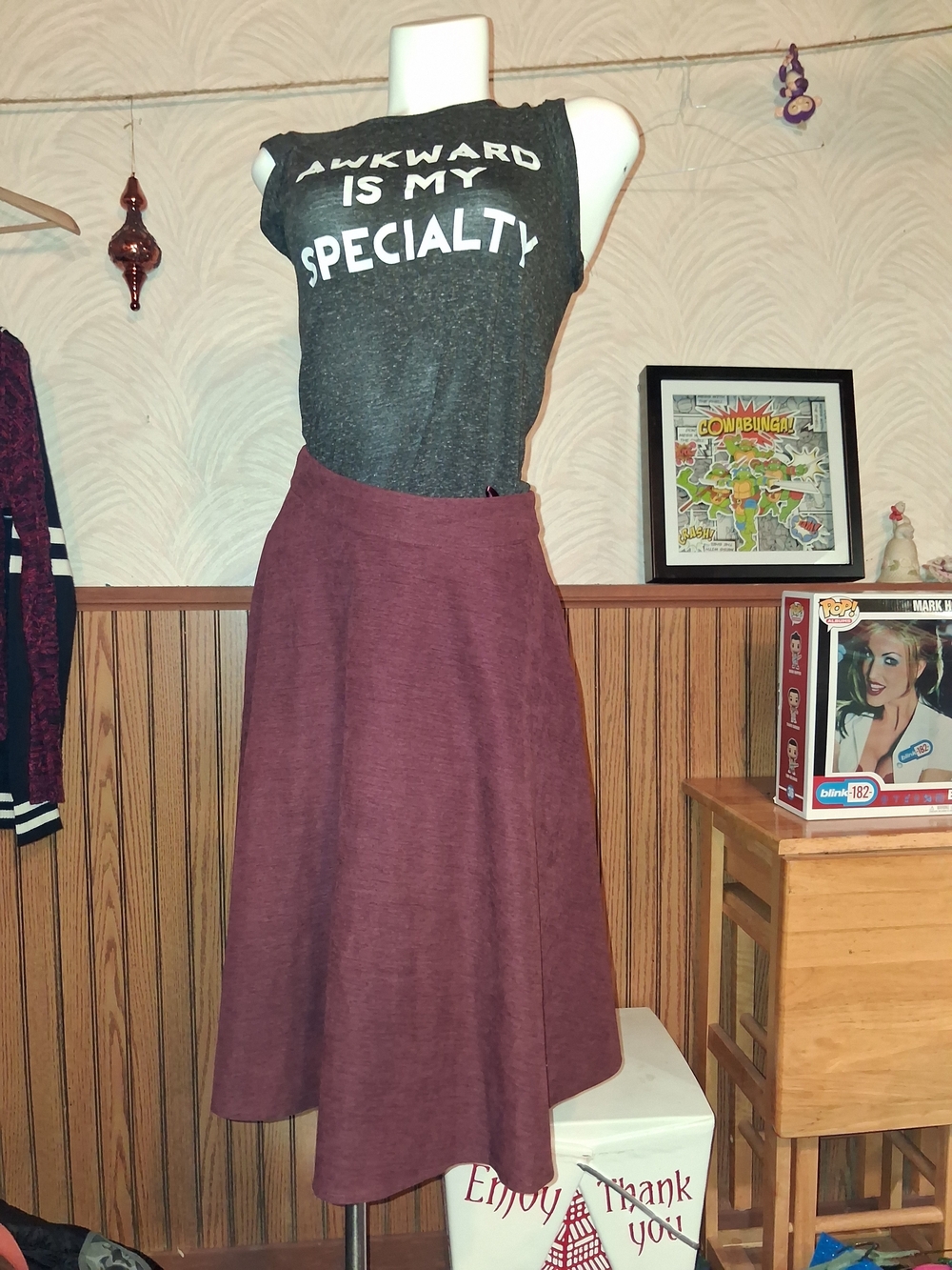 Women's A-Line Maroon Skirt